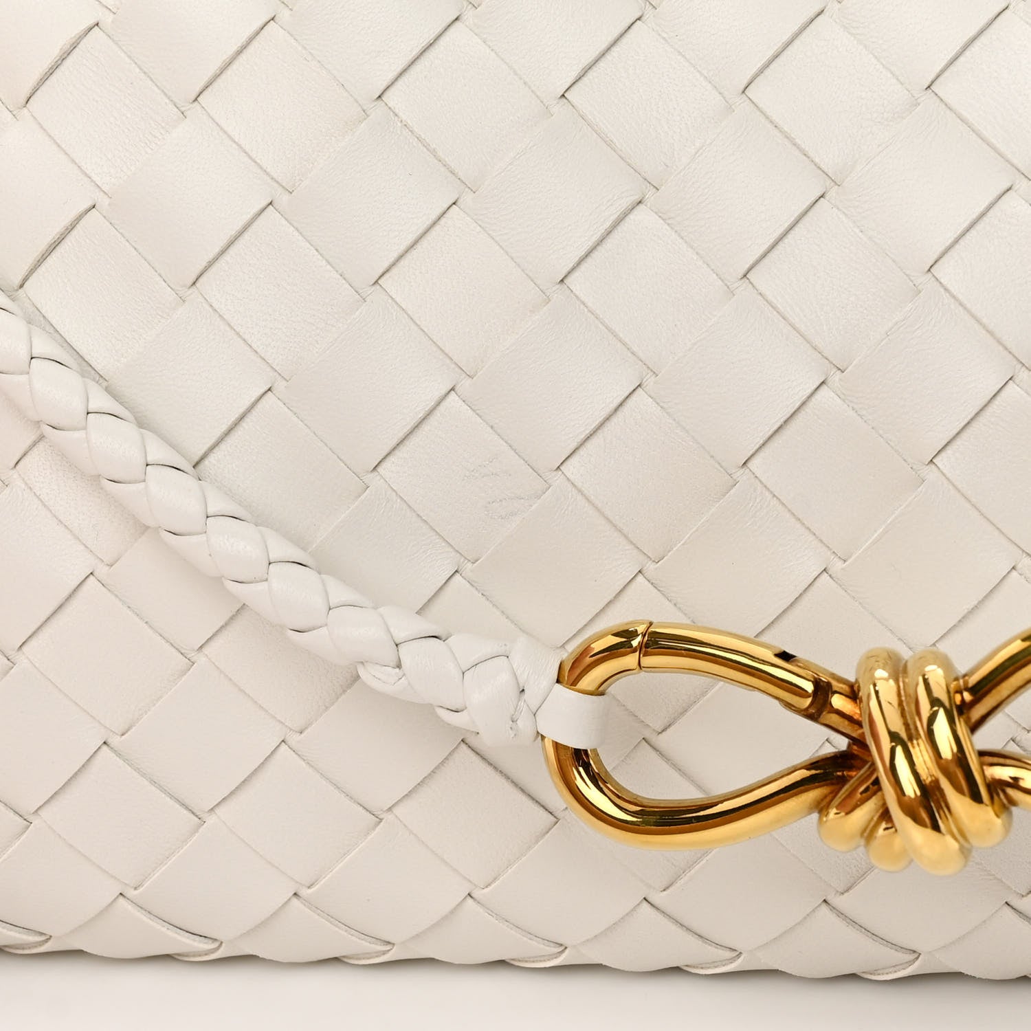 Bottega Veneta Nappa Intrecciato Small East West Andiamo Shoulder Bag White 12 of 13