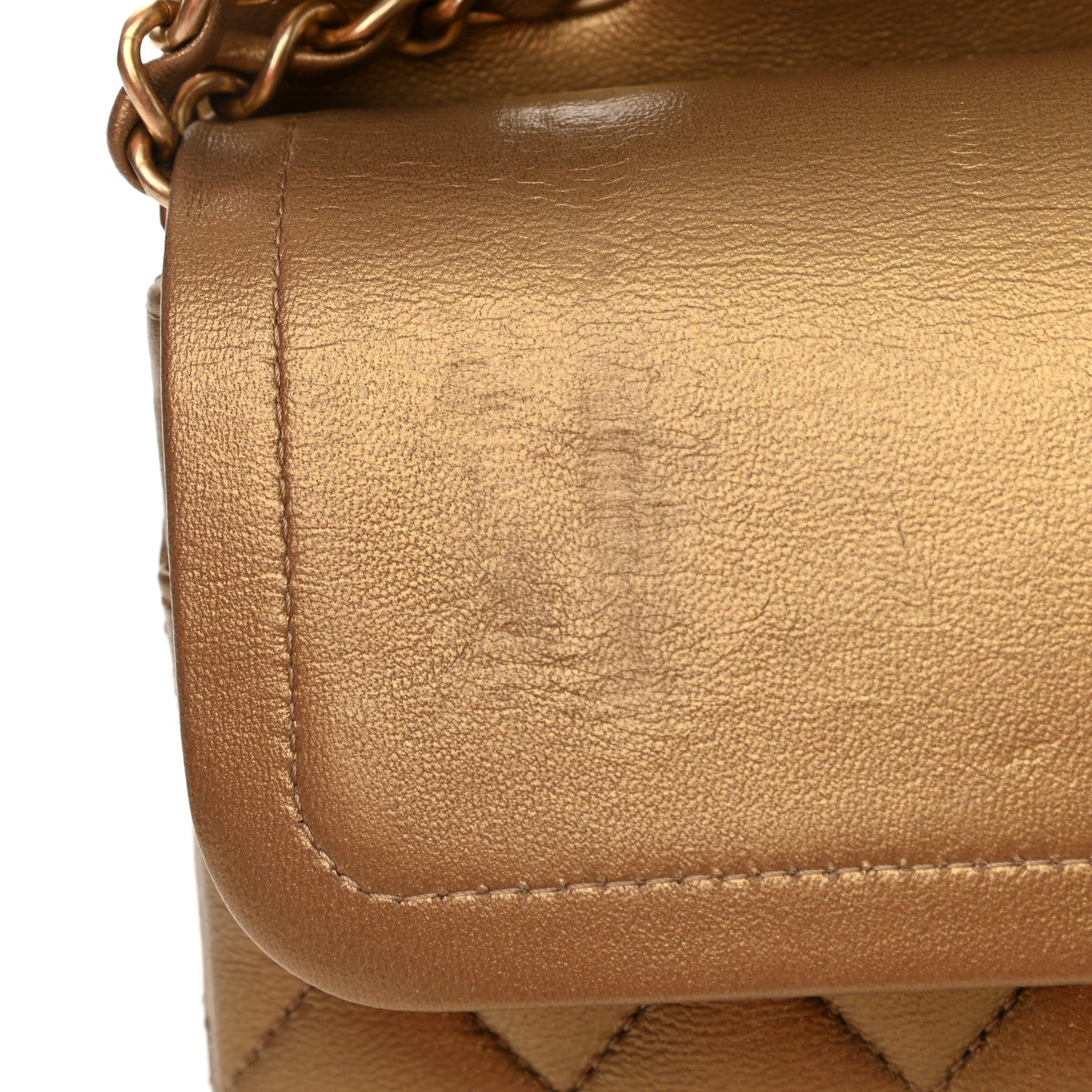 Chanel Metallic Lambskin Quilted Egyptian Amulet Medium Double Flap Gold 13 of 13