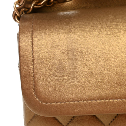 Chanel Metallic Lambskin Quilted Egyptian Amulet Medium Double Flap Gold 13 of 13