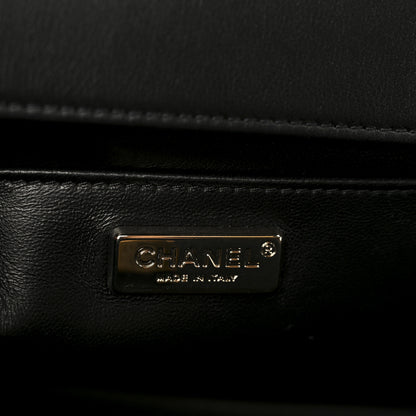 Chanel Calfskin Quilted Medium Chain Detail Boy Flap Black 6 of 10