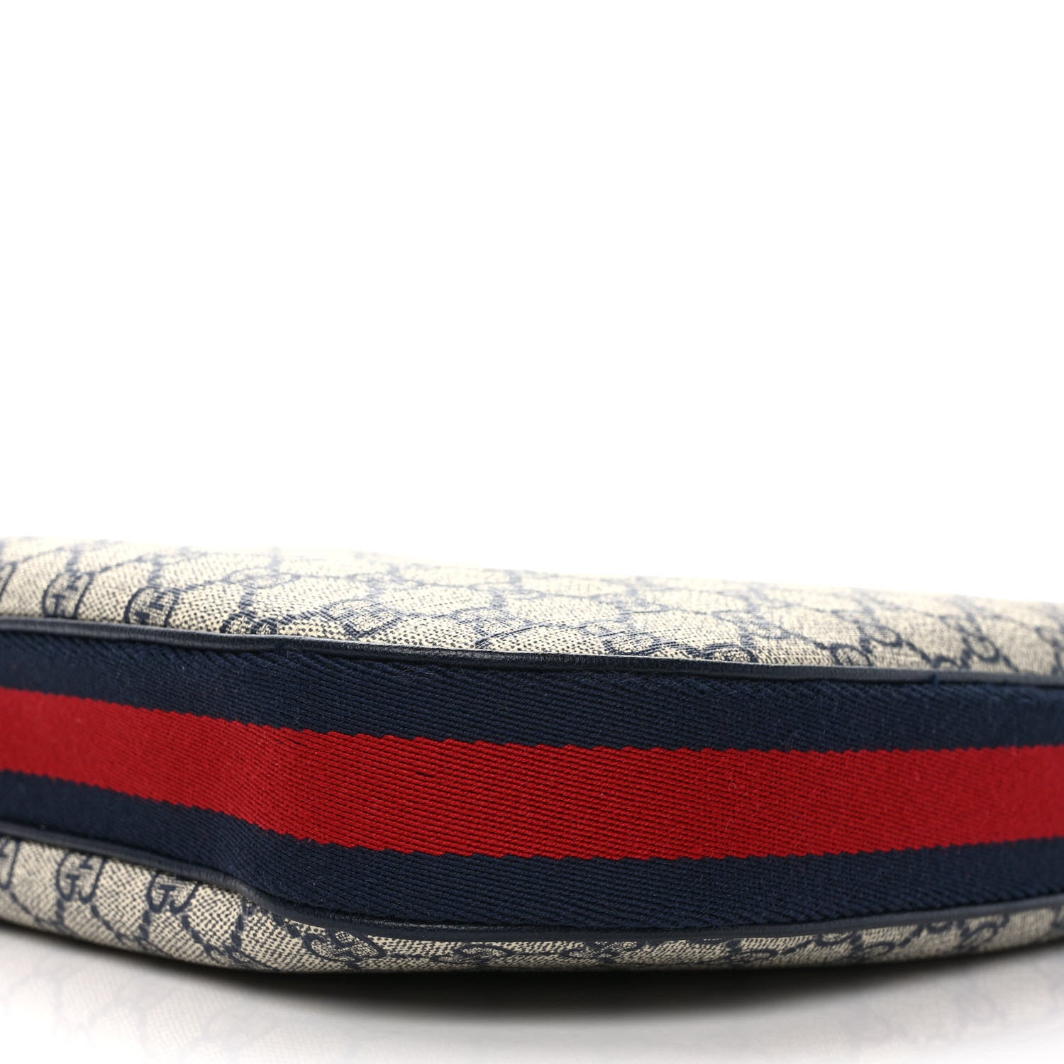 Gucci GG Supreme Monogram Textured Calfskin Web Large Attache Shoulder Bag Beige Blue 8 of 8