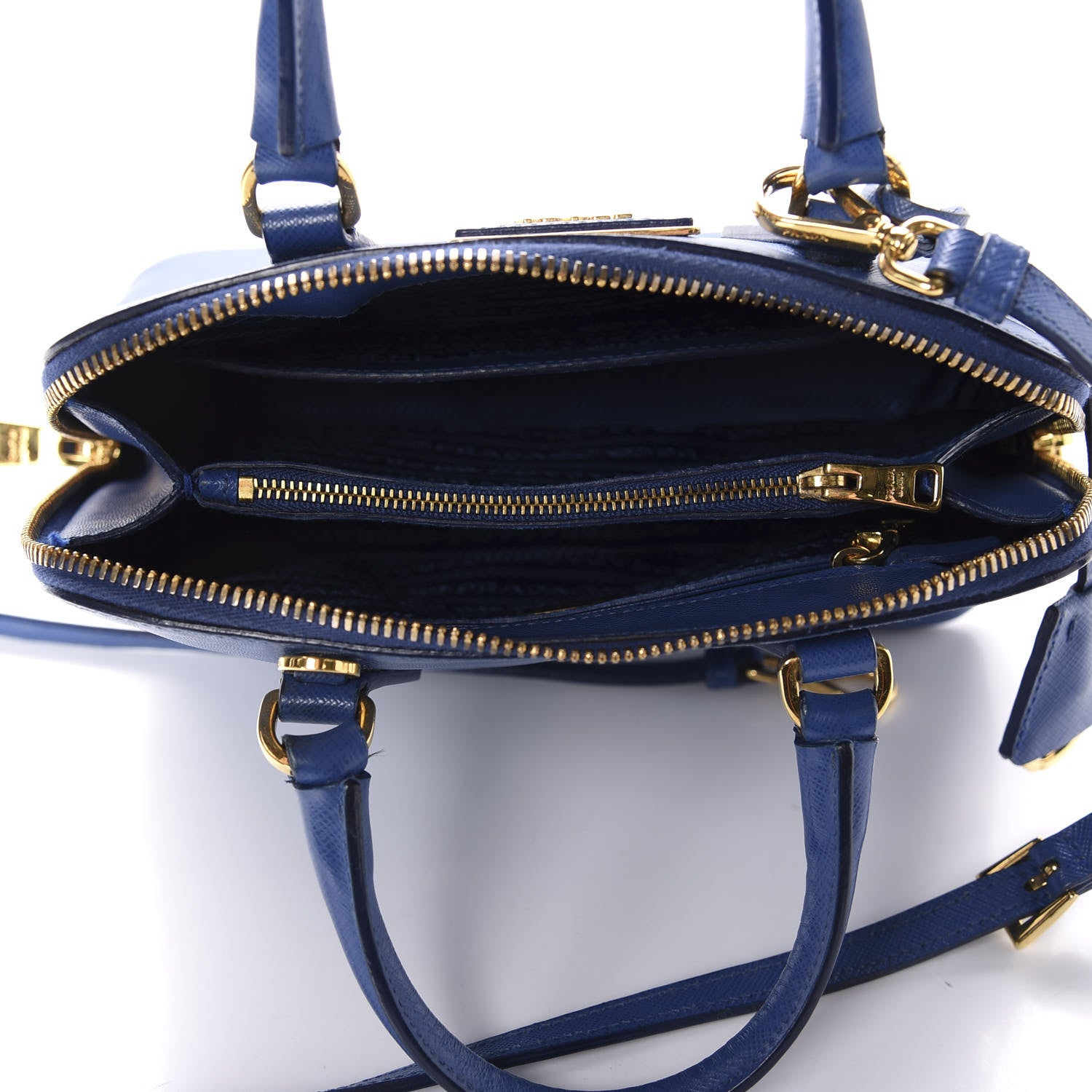 Prada Saffiano Lux Small Promenade Tote Azzurro 6 of 20