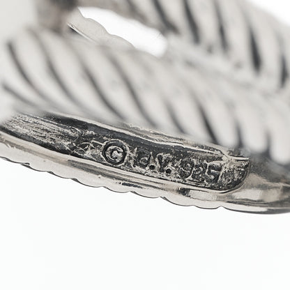 David Yurman Sterling Silver Diamond Prasiolite 11mm Albion Ring 54 6.75 5 of 5
