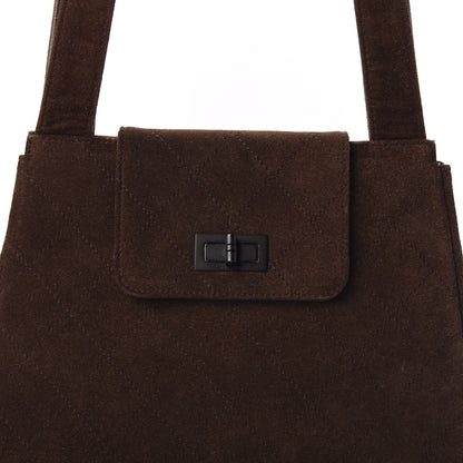 Chanel Suede Quilted Mademoiselle Shoulder Bag Brown 10 of 10