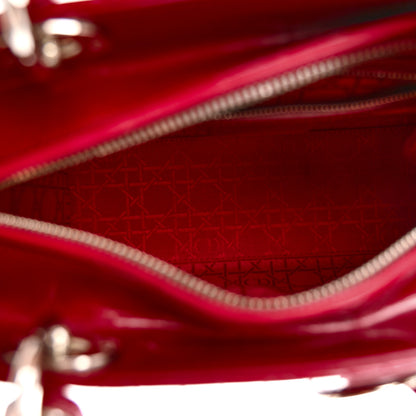 Christian Dior Patent Cannage Medium Lady Dior Red 5 of 10
