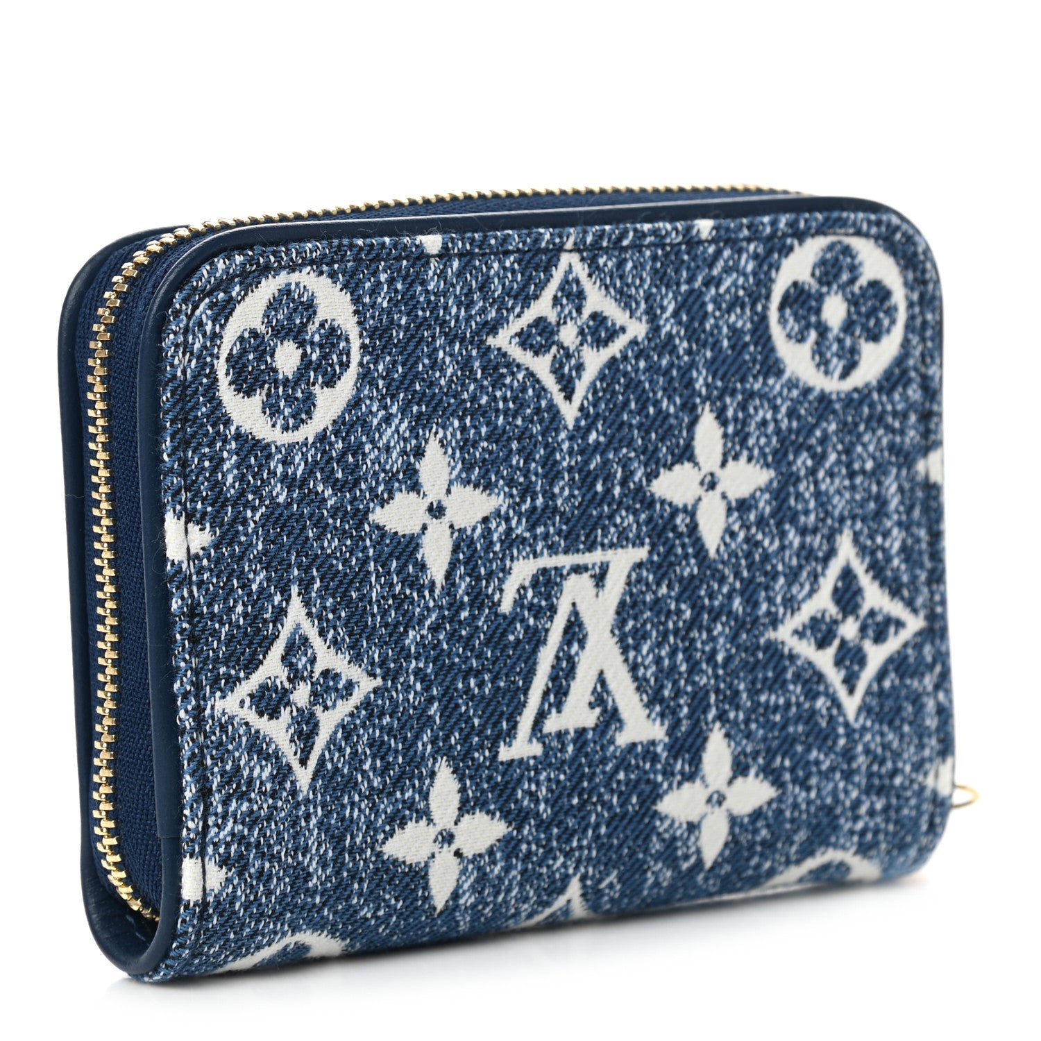 Louis Vuitton Denim Monogram Jacquard Zippy Coin Purse Bleu 3 of 6