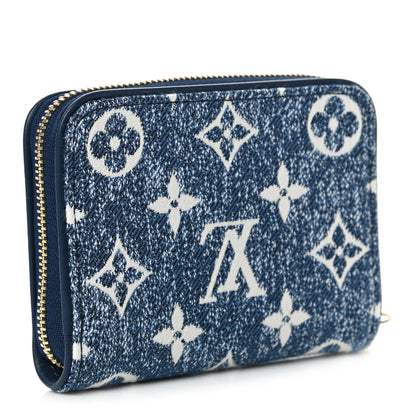 Louis Vuitton Denim Monogram Jacquard Zippy Coin Purse Bleu 3 of 6