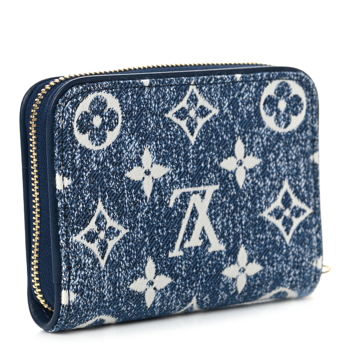 Denim Monogram Jacquard Zippy Coin Purse Bleu