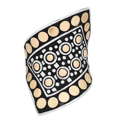 John Hardy Sterling Silver 18K Yellow Gold Jaisalmer Dot Wrap Ring 54 7 1 of 5