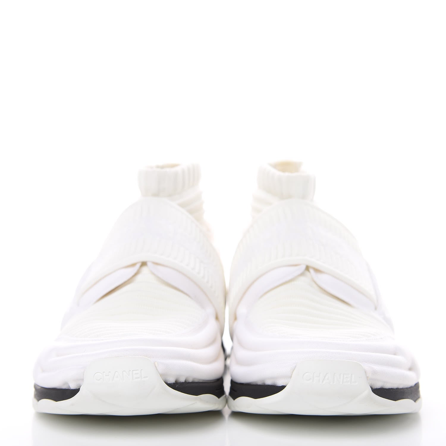 Chanel Stretch Fabric CC Sneakers 38 White 2 of 10