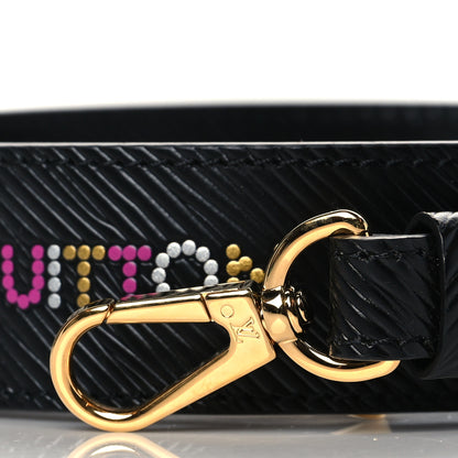 Louis Vuitton Epi Bead Embroidery Print Bandouliere Shoulder Strap Black 2 of 7