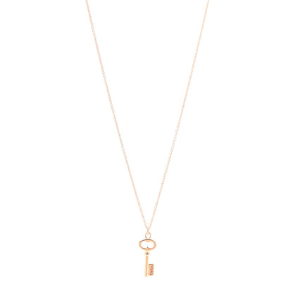 Tiffany 18K Rose Gold Mini Key Pendant Necklace 1 of 6