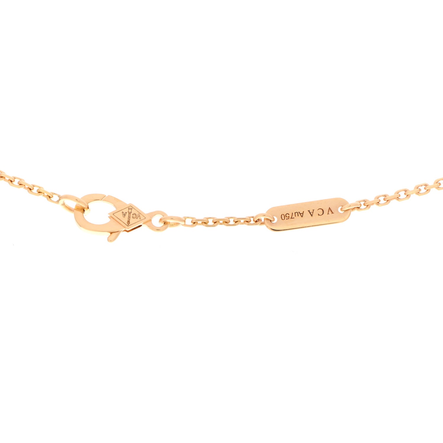Van Cleef & Arpels 18K Yellow Gold Mother of Pearl Vintage Alhambra Pendant Necklace 4 of 7