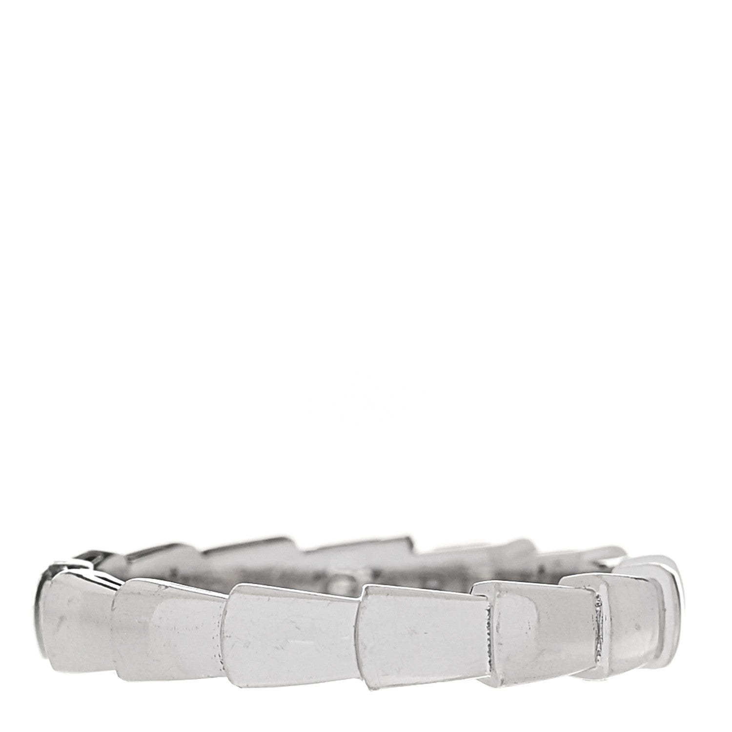 Bulgari 18K White Gold Serpenti Viper Band Ring 57 8 1 of 7