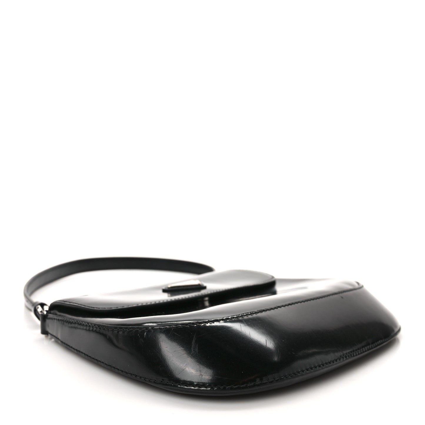 Spazzolato Cleo Flap Shoulder Bag Black