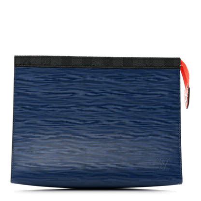 Louis Vuitton Epi Damier Graphite Pochette Voyage MM Blue Grey 1 of 7