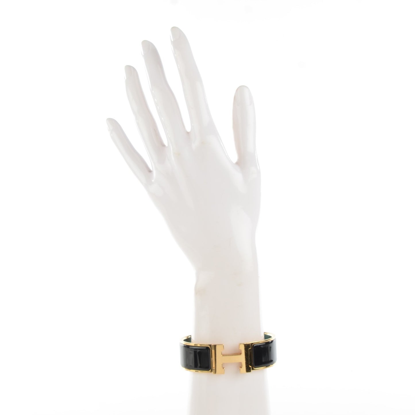 Enamel Wide Clic Clac H Bracelet GM Black