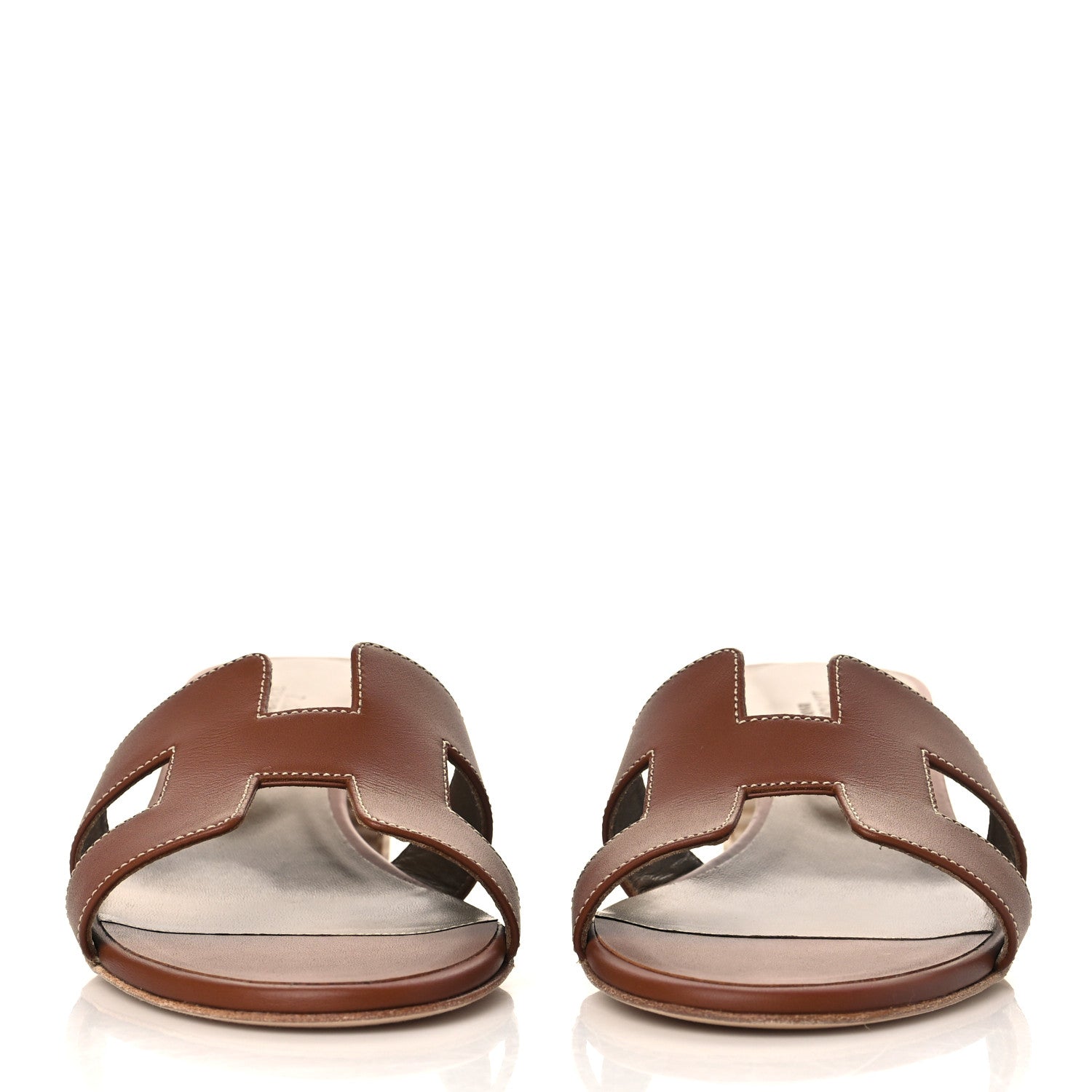 Hermes Calfskin Oasis Sandals 38 Gold 2 of 9
