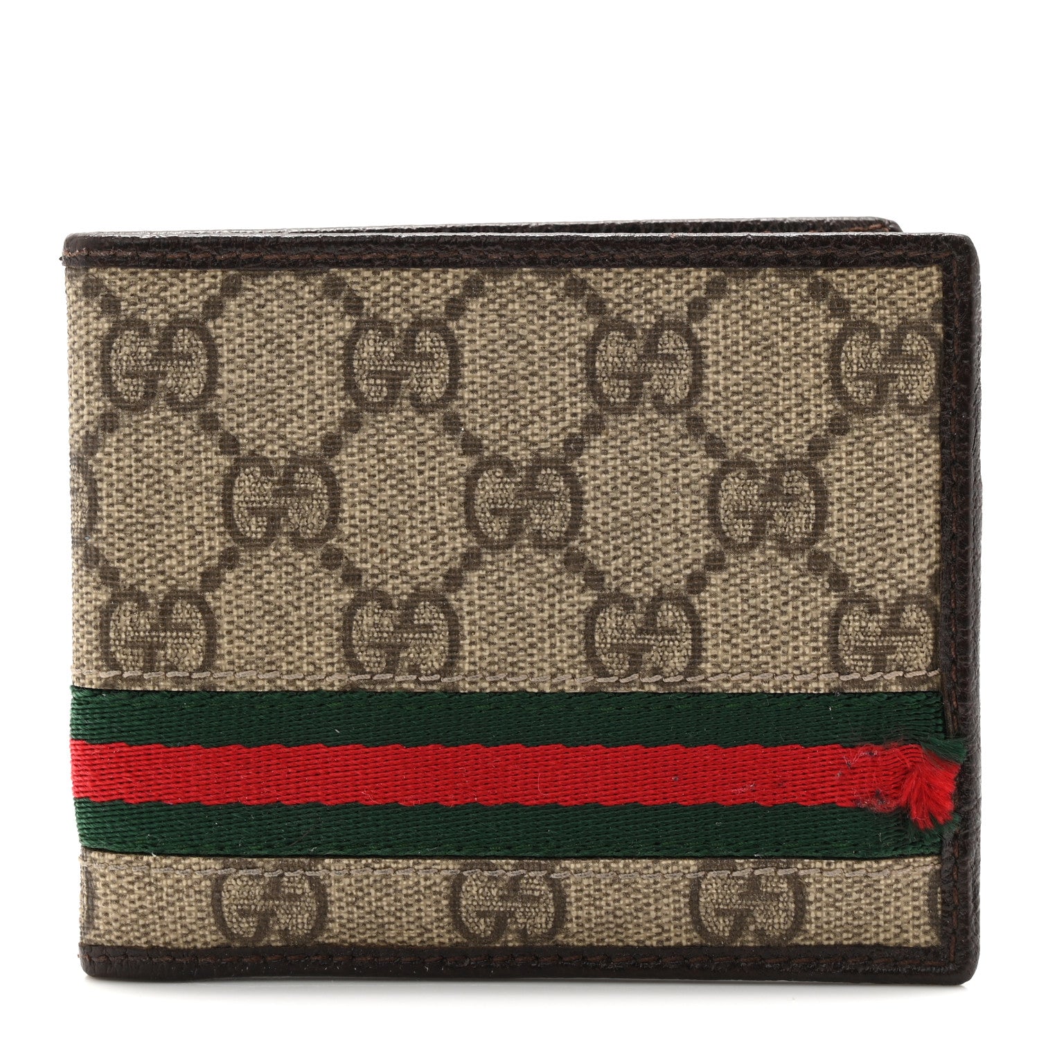 Gucci GG Plus Monogram Web Bi-Fold Wallet Dark Brown 1 of 8