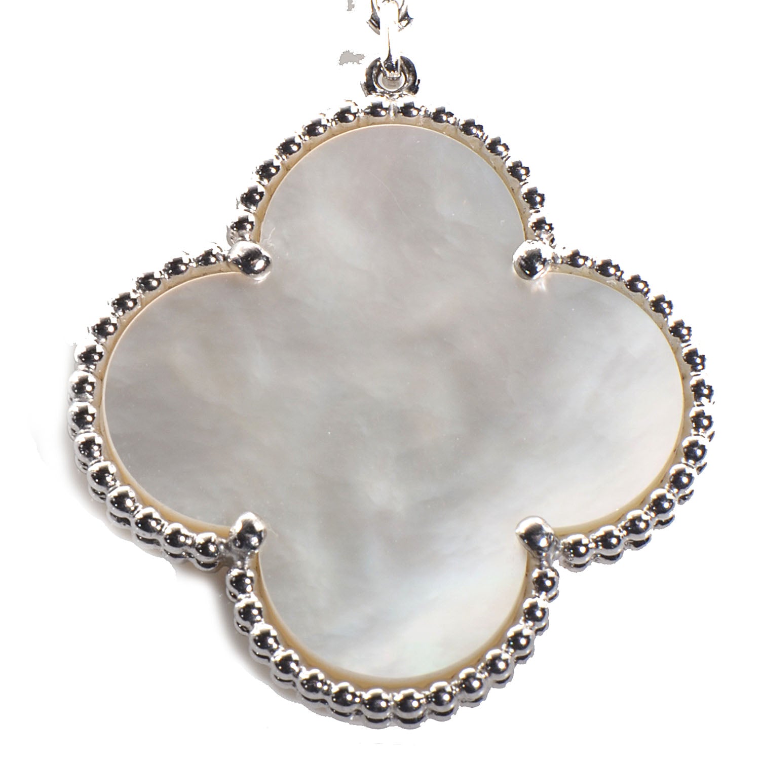 Van Cleef & Arpels 18K White Gold Chalcedony Mother of Pearl 5 Motifs Magic Alhambra Bracelet 3 of 7