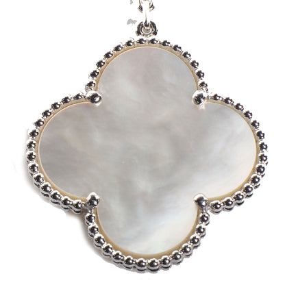 Van Cleef & Arpels 18K White Gold Chalcedony Mother of Pearl 5 Motifs Magic Alhambra Bracelet 3 of 7