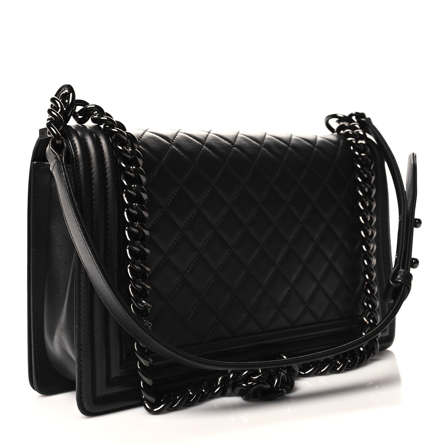 Chanel Calfskin Quilted New Medium Boy Flap So Black 3 of 11