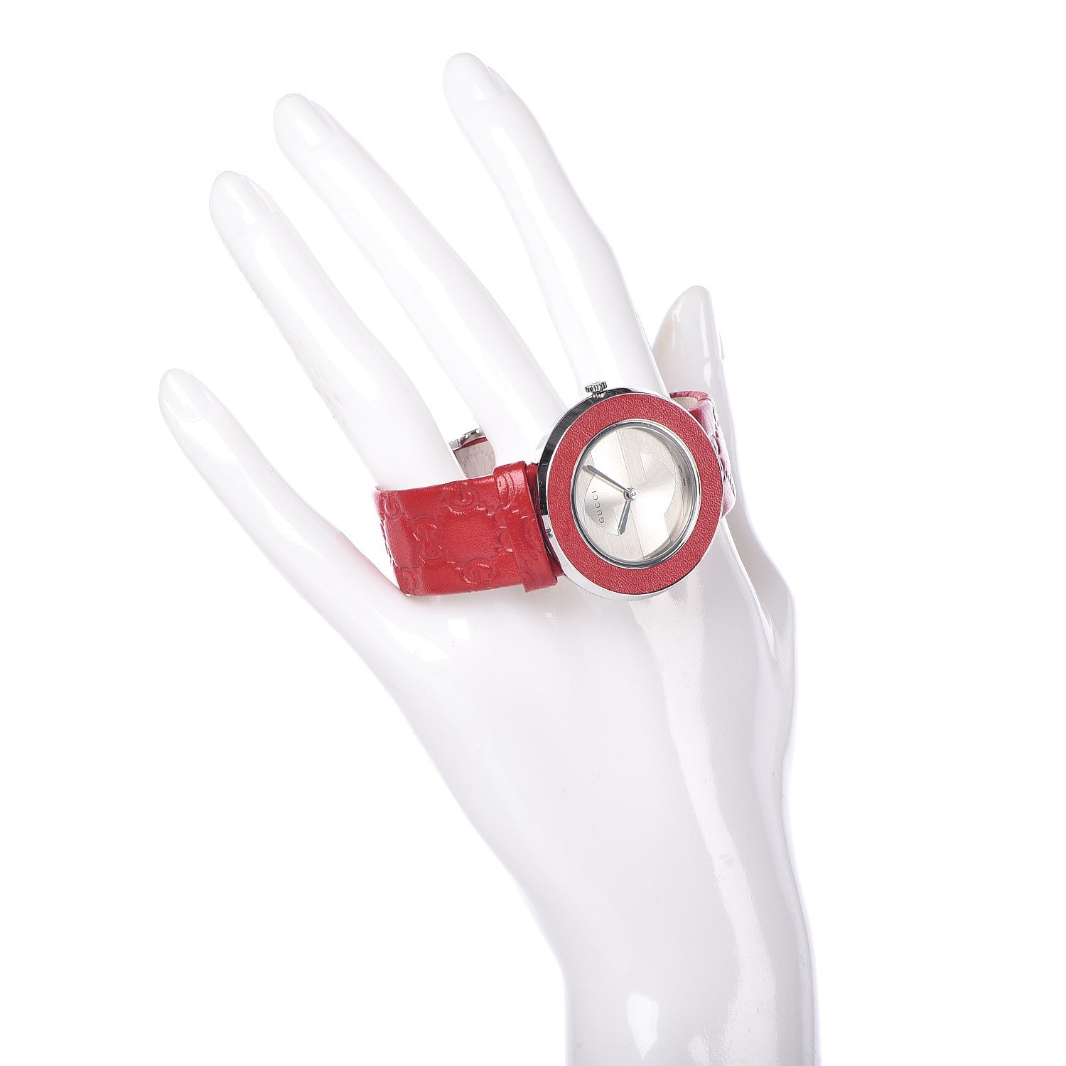 Gucci Stainless Steel Calfskin 36mm U-Play Quartz Watch Red 2 of 11