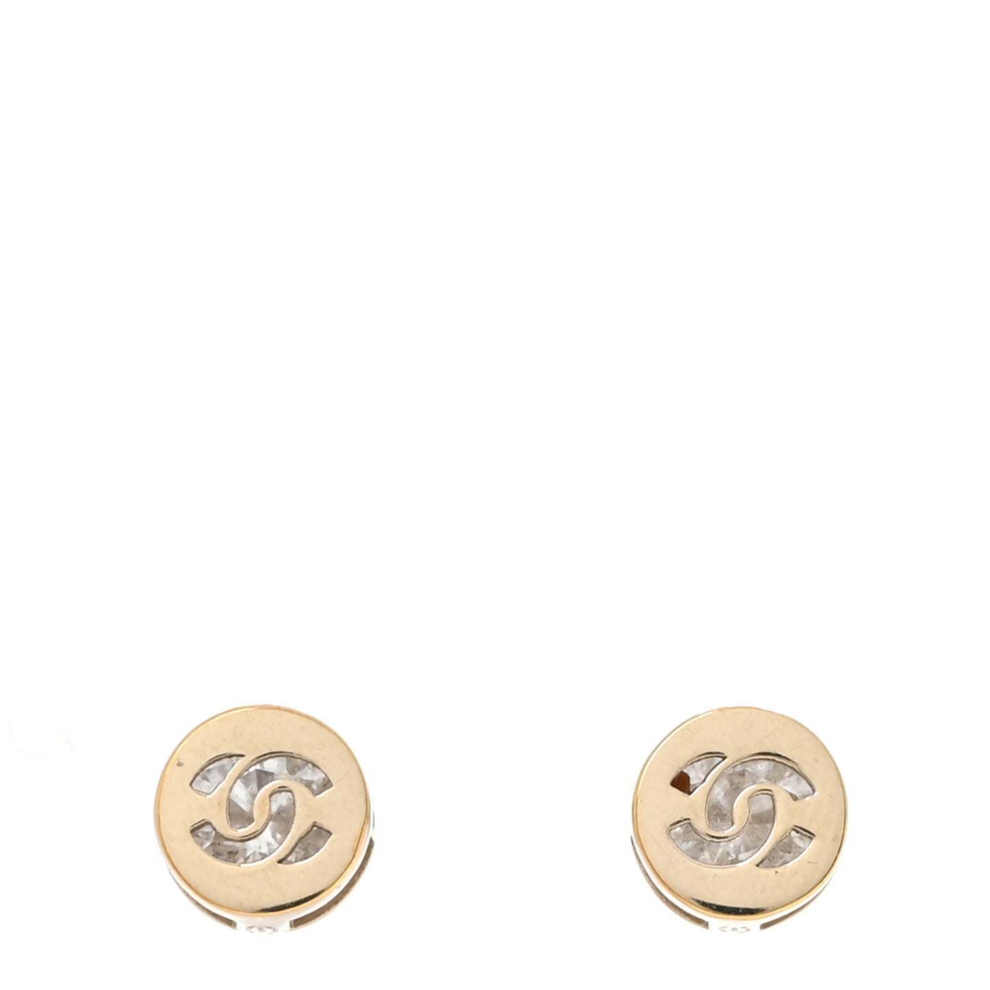 Round CC Earrings Gold