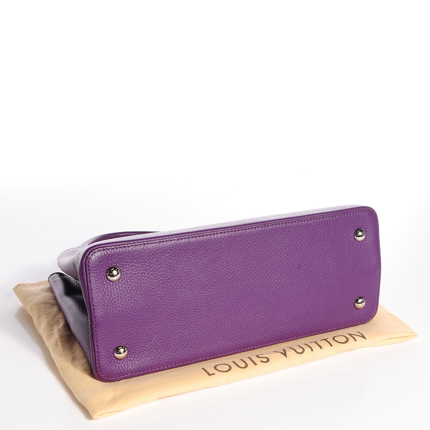 Louis Vuitton Taurillon Capucines MM Violet 4 of 8