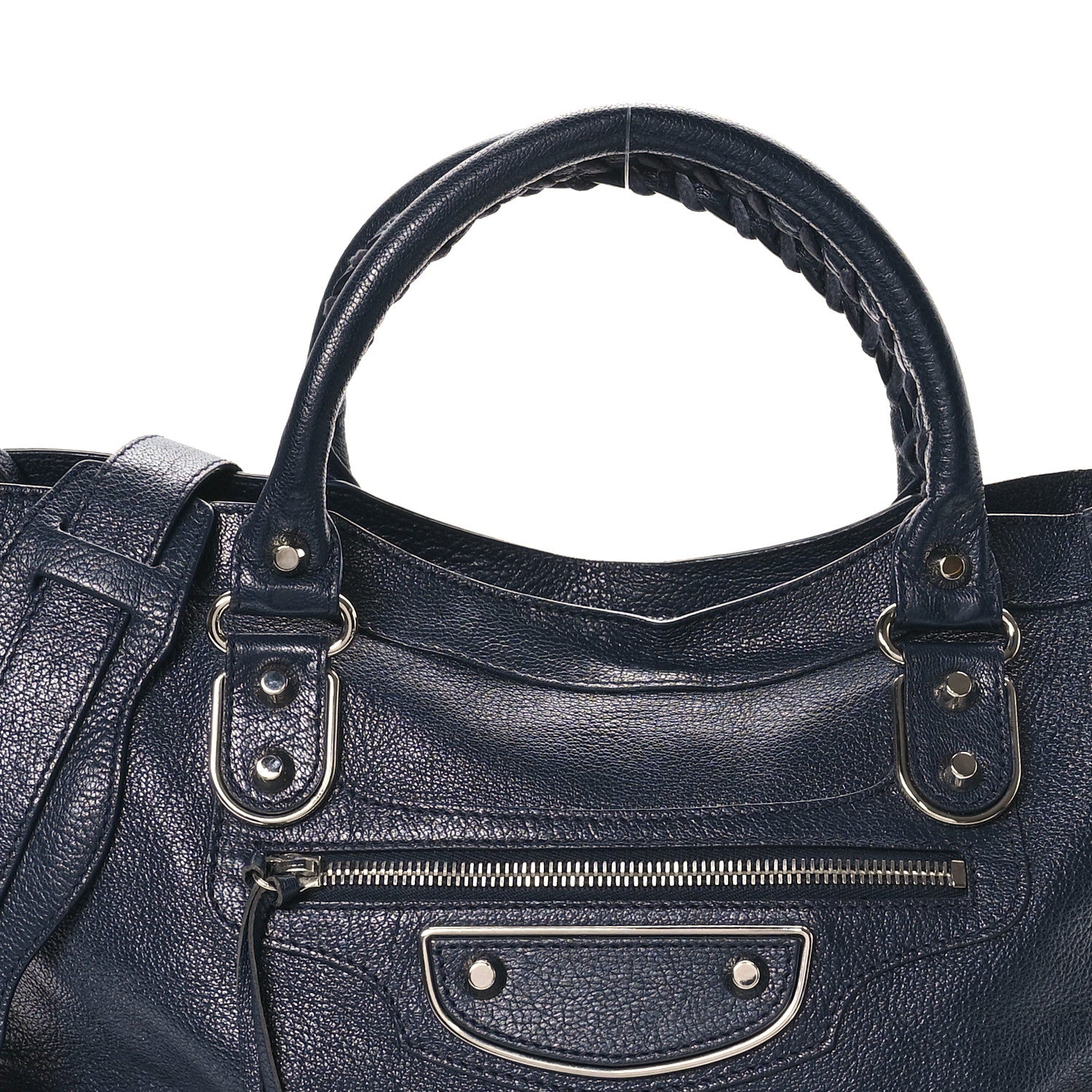 Balenciaga Chevre Silver Metallic Edge Hardware S City Bleu Nuit Dark Sea 9 of 14