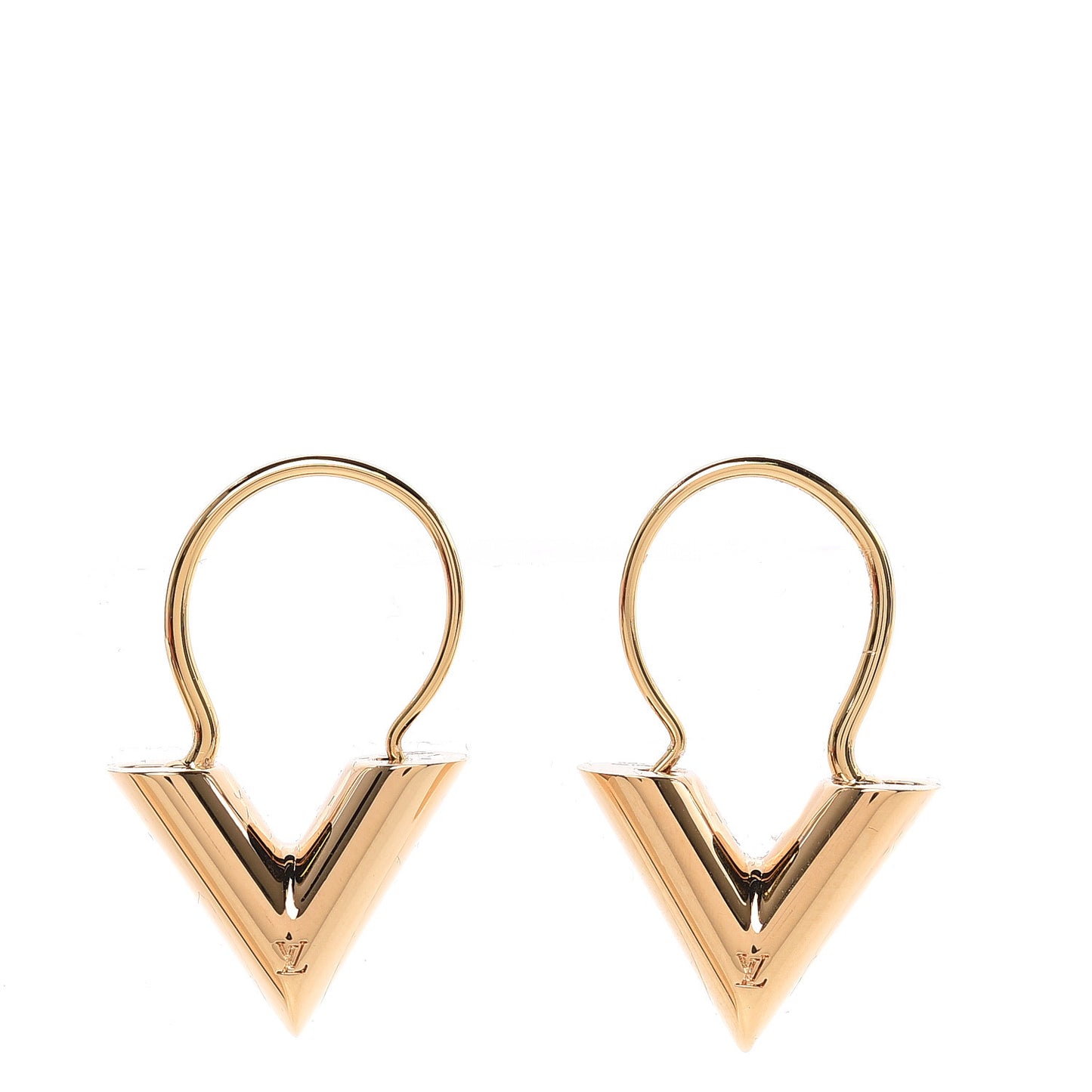 Brass Essential V Hoop Earrings Gold