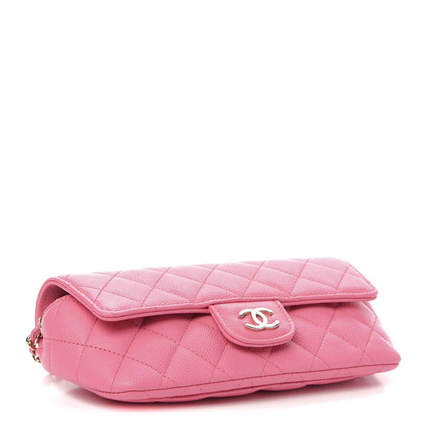 Caviar Quilted Glasses Case With Chain Pink