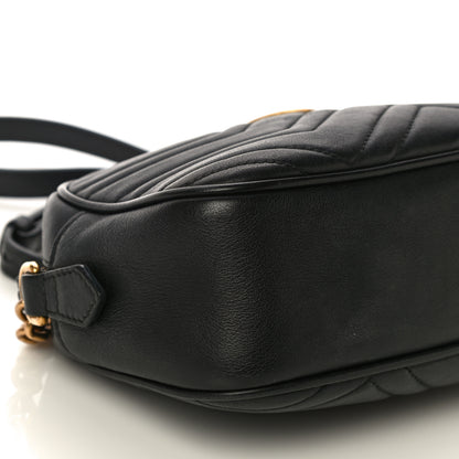 Gucci Calfskin Matelasse Small GG Marmont Chain Shoulder Bag Black 10 of 15