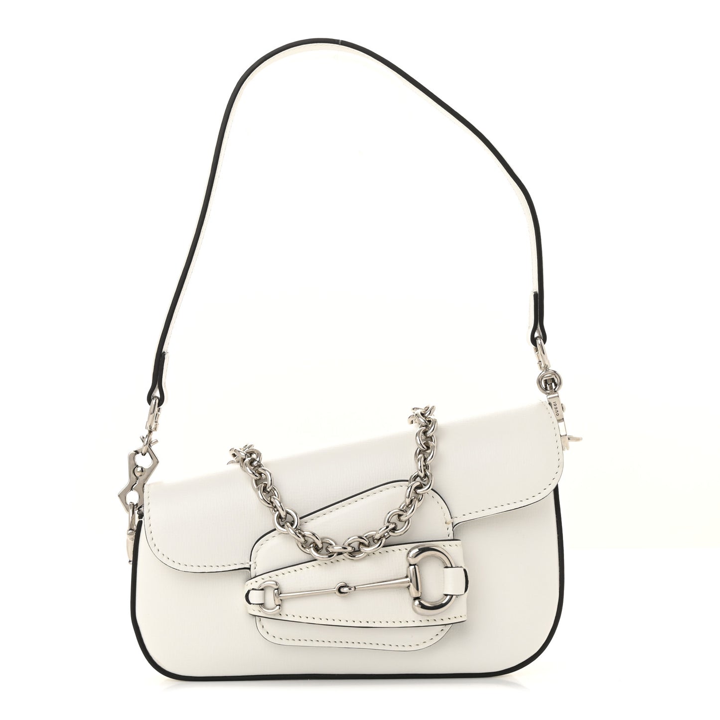 Demetra Mini Horsebit 1955 Asymmetric Shoulder Bag Great White