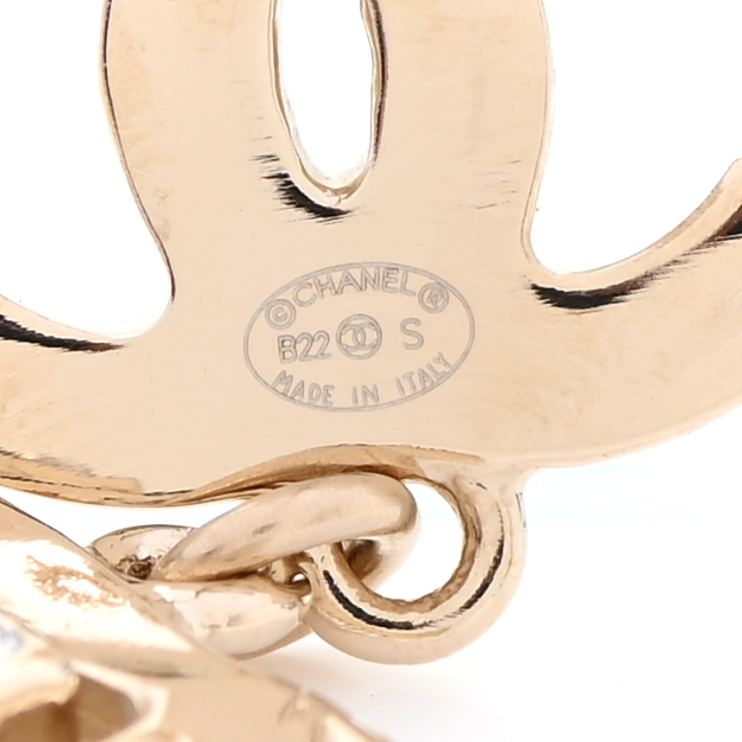 Chanel Crystal CC No 5 Drop Earrings Gold 4 of 5