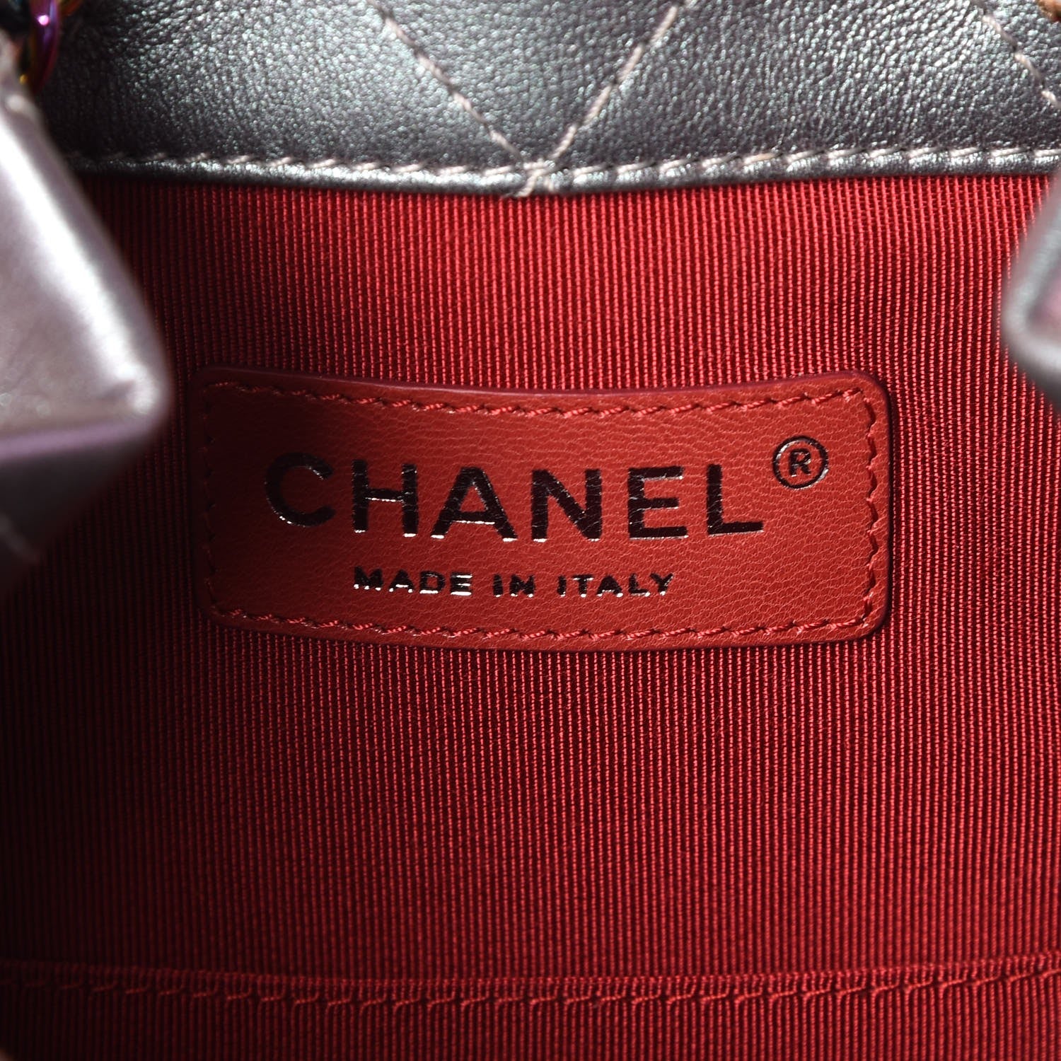 Chanel Iridescent Lambskin Calfskin Quilted Gabrielle Backpack Light Purple 5 of 7