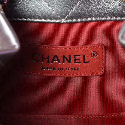 Chanel Iridescent Lambskin Calfskin Quilted Gabrielle Backpack Light Purple 5 of 7