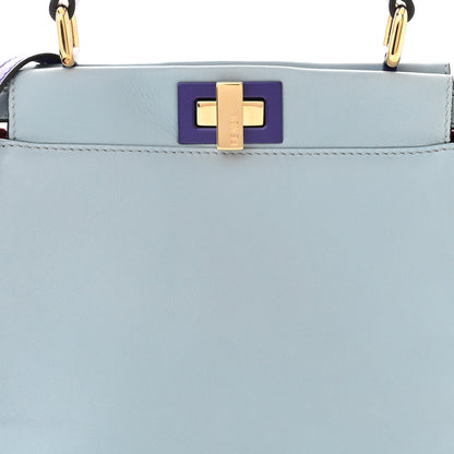 Fendi Nappa Colorblock Mini Peekaboo Iconic Satchel Polvere Purple Rain Ruby 9 of 11