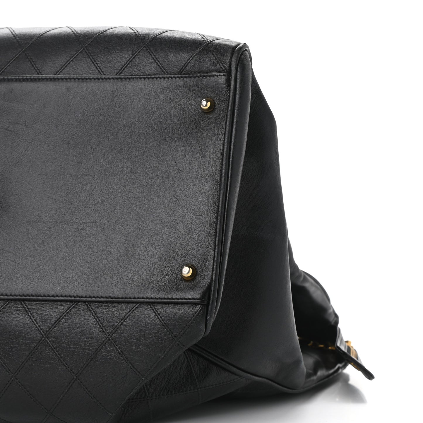 Calfskin Stitched XL Weekender Black