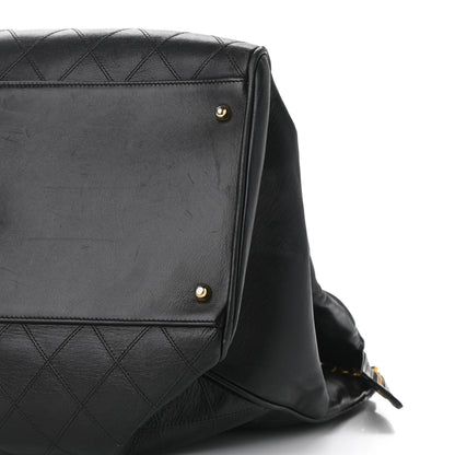 Chanel Calfskin Stitched XL Weekender Black 12 of 14
