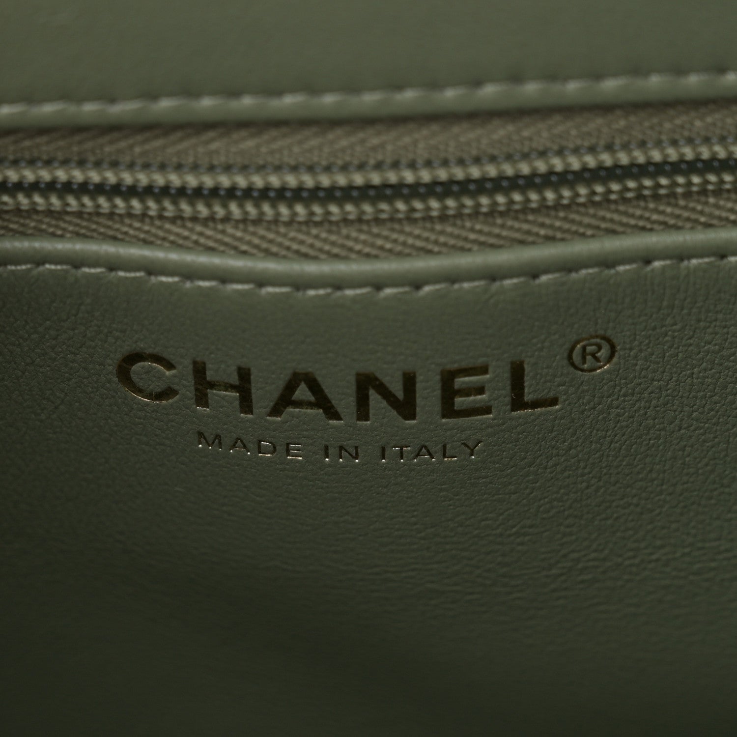 Chanel Shiny Aged Calfskin Quilted Nano Kelly Shopper Khaki 6 of 10