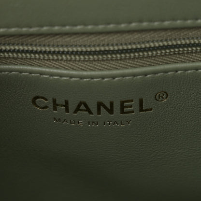 Chanel Shiny Aged Calfskin Quilted Nano Kelly Shopper Khaki 6 of 10