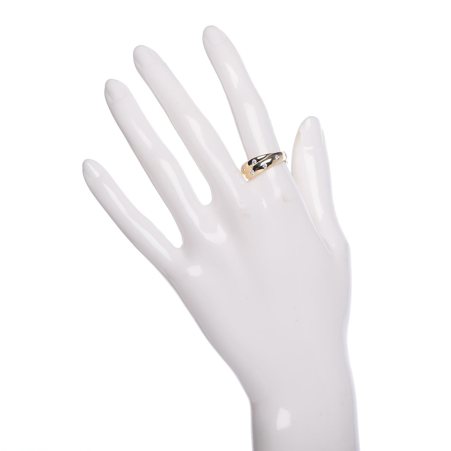 Tiffany 18K Yellow Gold Platinum Diamond Etoile Twist Band Ring 54 6.75 2 of 6