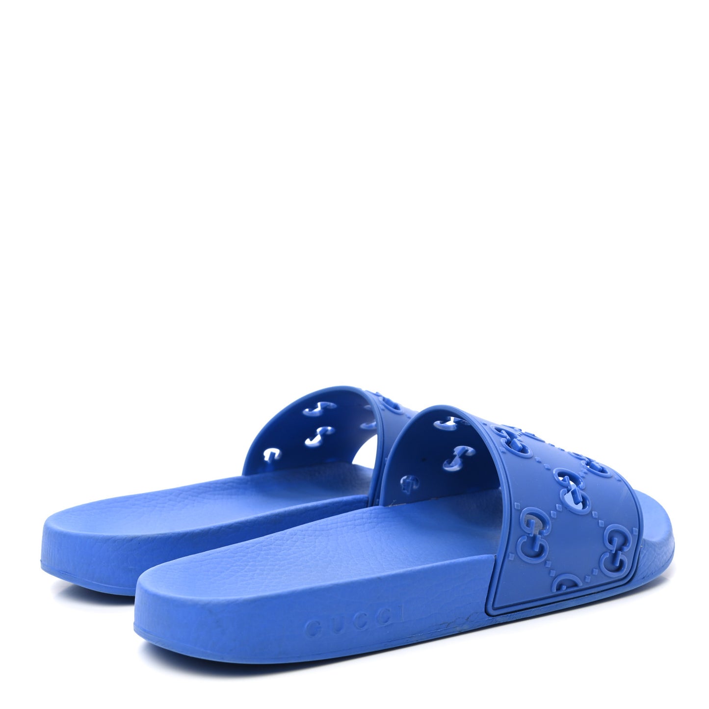Rubber GG Monogram Mens Slide Sandals 8 Bright Splash