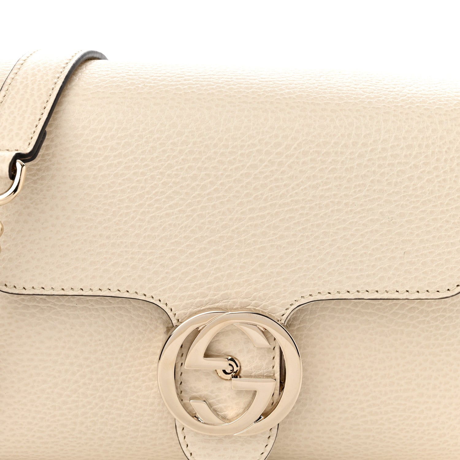 Gucci Dollar Calfskin Interlocking G Crossbody Bag Mystic White 8 of 10
