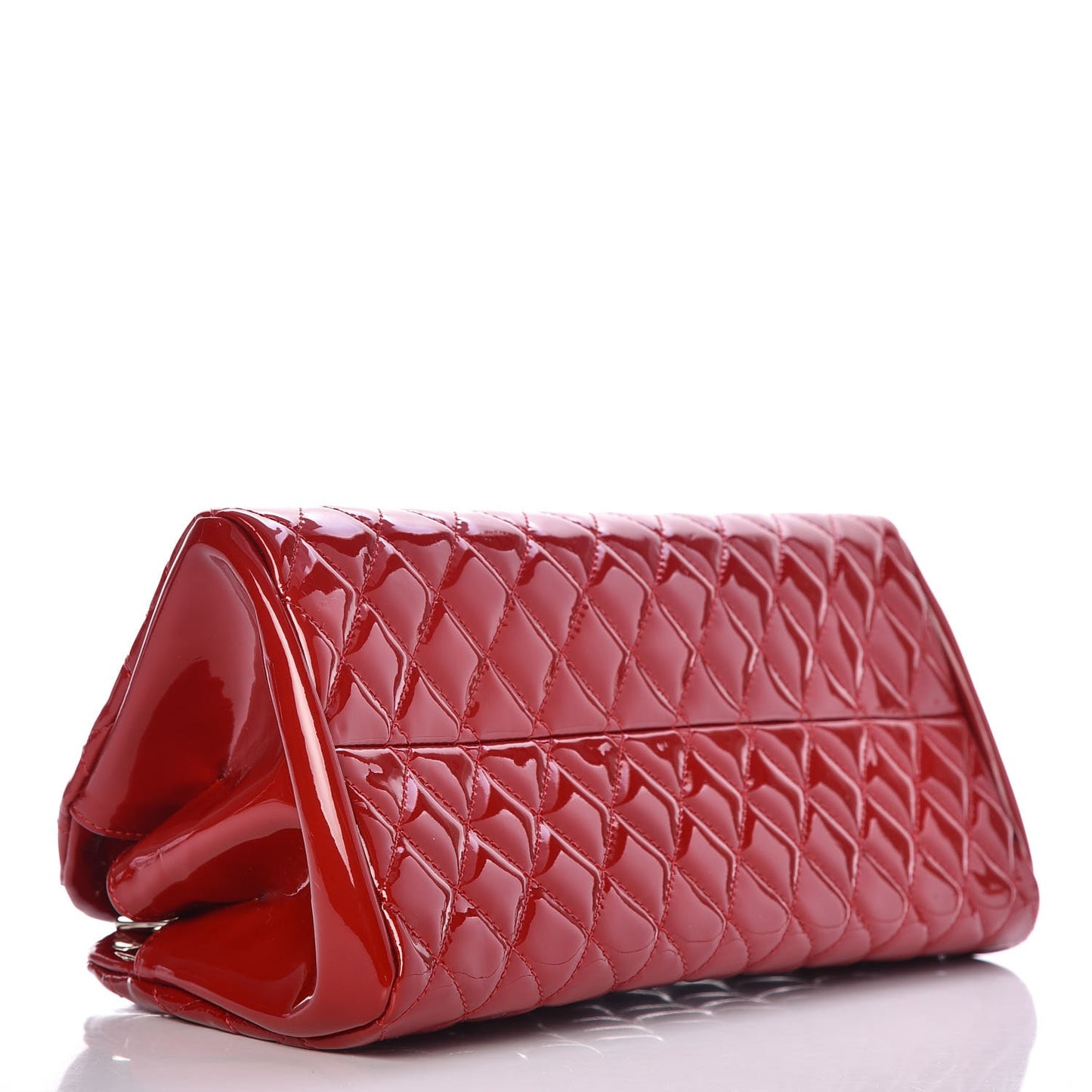 Patent Quilted Medium Just Mademoiselle Bowling Bag Red