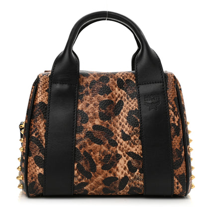 MCM Leopard Print Studded Mini Keana Boston 1 of 8