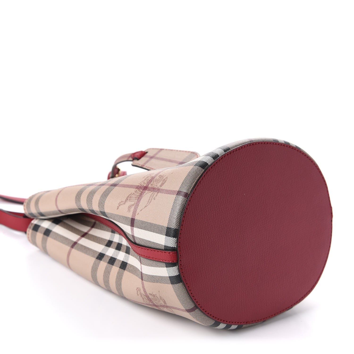 Burberry Haymarket Check Colours Small Lorne Bucket Crossbody Poppy Red 4 of 10