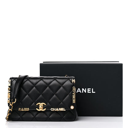 Chanel Lambskin Enamel Strass Quilted Mini Paris Monaco Flap Black 11 of 11
