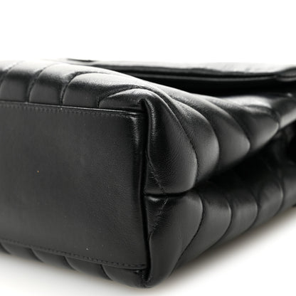 Saint Laurent Calfskin Y Quilted Monogram Monochrome Small Loulou Chain Satchel Black 9 of 9